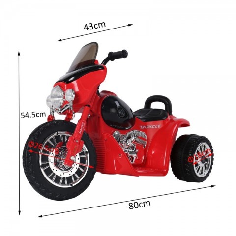 Dětská elektrická motorka Harley, červená č.6