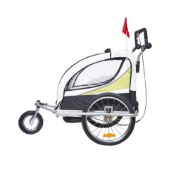 Přívěsný dětský vozík za kolo pro 2 děti jogger 2v1 žluto-černý č.2