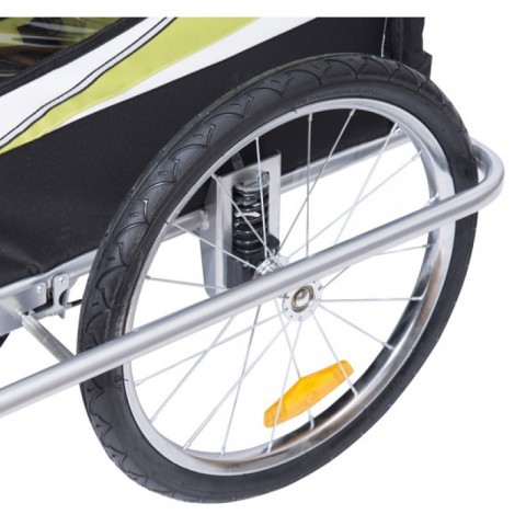 Přívěsný dětský vozík za kolo pro 2 děti jogger 2v1 žluto-černý č.7