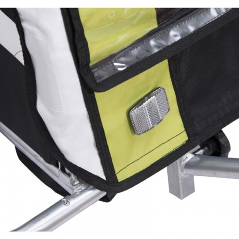Přívěsný dětský vozík za kolo pro 2 děti jogger 2v1 žluto-černý č.8