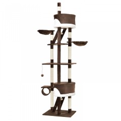 Škrabadlo pro kočky 240-265x55x115 cm | hnědo-bílé č.2