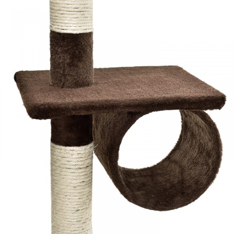 Škrabadlo pro kočky 240-265x55x115 cm | hnědo-bílé č.6