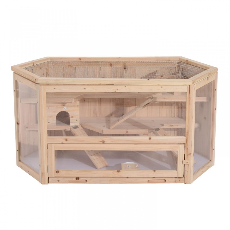 Dřevěná klec pro hlodavce 115 x 60 x 58 cm