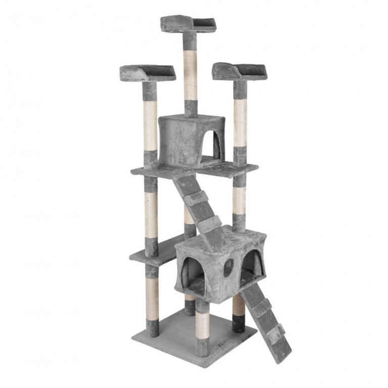 Škrabadlo pro kočky 170x62x75 cm | světle šedé