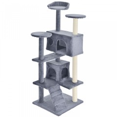 Škrabadlo pro kočky 130x49x49 cm | šedé