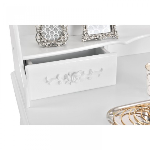 Originální vintage toaletní stolek se zrcadlem Mira | bílý č.6