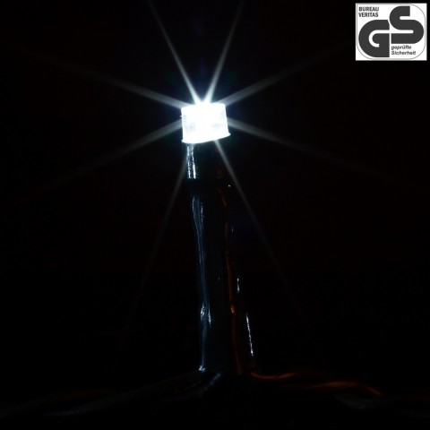 Vánoční LED osvětlení 10 m | studená bílá 100 LED | zelený kabel č.5