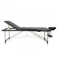 Skládací masážní lehátko hliníkové 180 x 60 cm, černé č.2