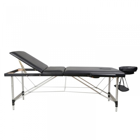 Skládací masážní lehátko hliníkové 180 x 60 cm, černé č.2