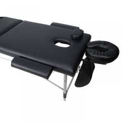 Skládací masážní lehátko hliníkové 180 x 60 cm, černé č.3