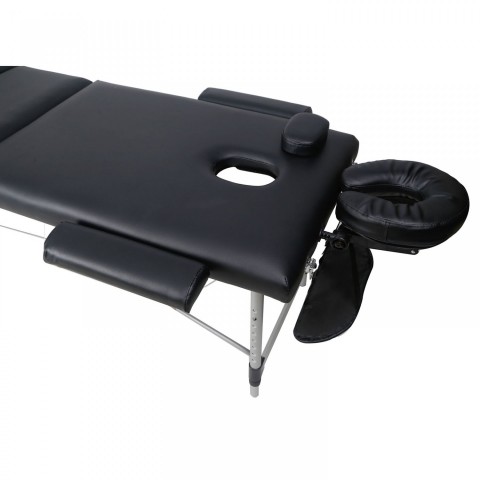 Skládací masážní lehátko hliníkové 180 x 60 cm, černé č.3