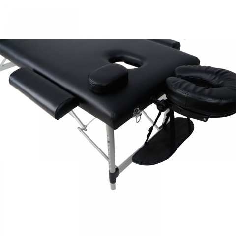 Skládací masážní lehátko hliníkové 180 x 60 cm, černé č.4