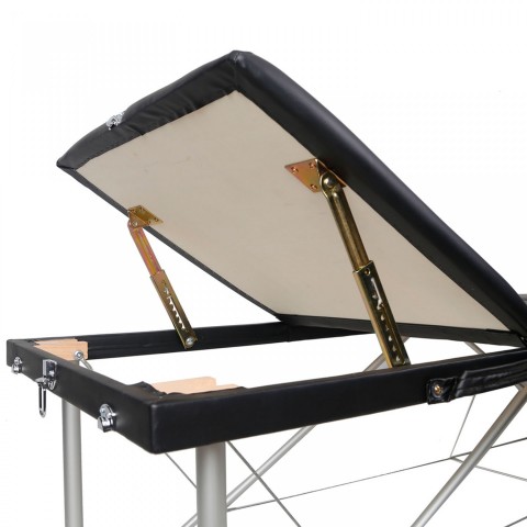 Skládací masážní lehátko hliníkové 180 x 60 cm, černé č.5