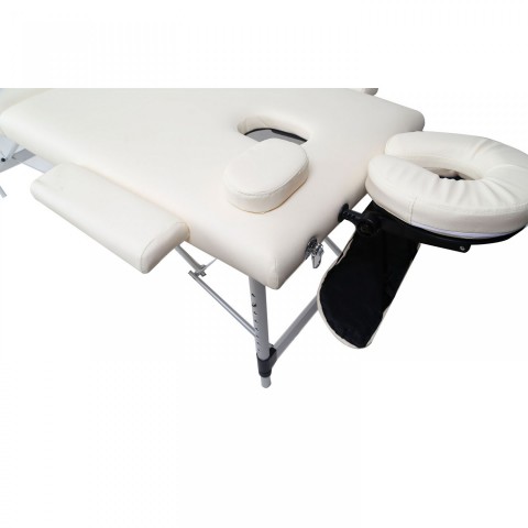 Skládací masážní lehátko hliníkové 180 x 60 cm, krémové č.3