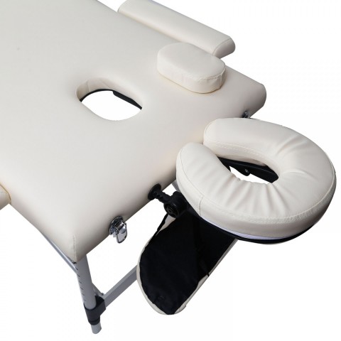 Skládací masážní lehátko hliníkové 180 x 60 cm, krémové č.4