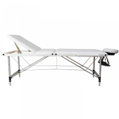 Skládací masážní lehátko hliníkové 180 x 60 cm, bílé č.2