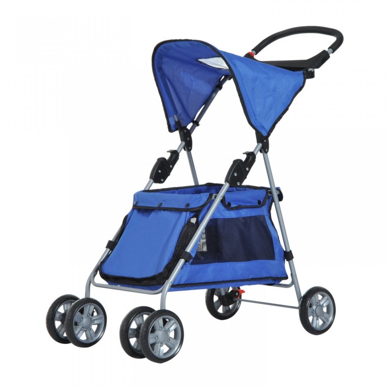Kočárek pro psa se stříškou | modrý