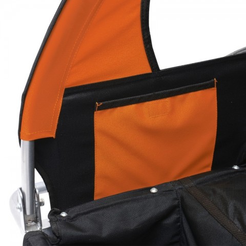 Přívěsný vozík za kolo pro 2 děti jogger 2v1 oranžovo-černý č.4