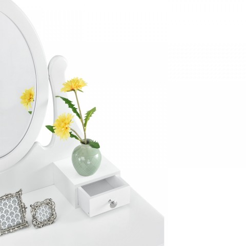 Originální vintage toaletní stolek se zrcadlem Lena | bílý č.4