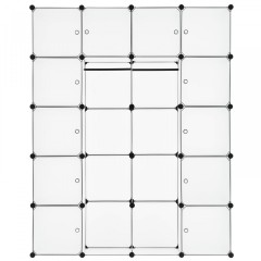 Variabilní regálový systém na boty 140 x 35 x 175 cm | 20 boxů bílý č.1