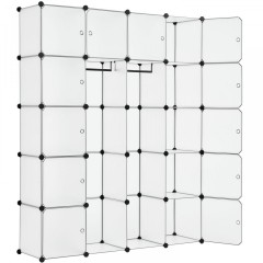 Variabilní regálový systém na boty 140 x 35 x 175 cm | 20 boxů bílý č.2