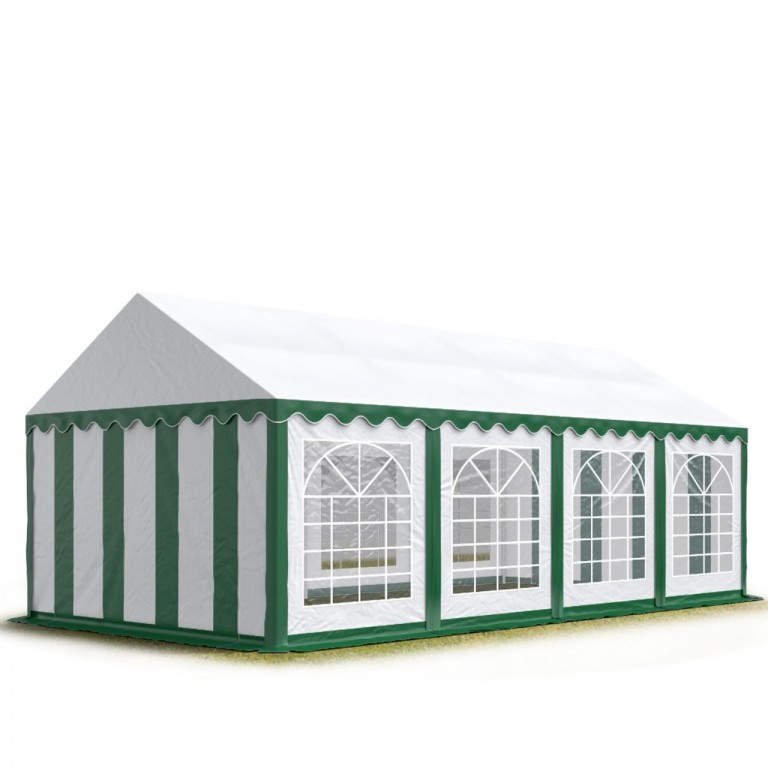 Párty stan Economy 4 x 8 m | zeleno-bílý