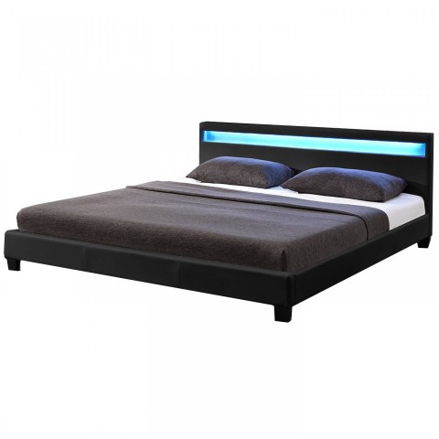 Čalouněná postel Paris s LED osvětlením 180 x 200 cm | černá č.5