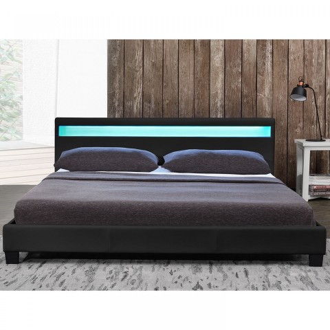 Čalouněná postel Paris s LED osvětlením 180 x 200 cm | černá č.4