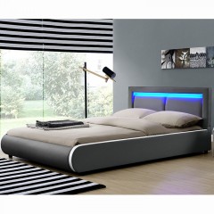 Čalouněná postel Murcia s LED osvětlením 180 x 200 cm | tmavě šedá č.1