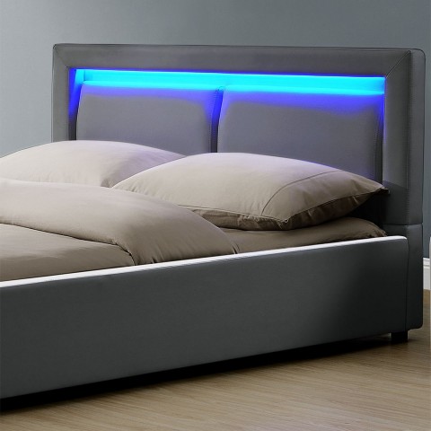 Čalouněná postel Murcia s LED osvětlením 180 x 200 cm | tmavě šedá č.2