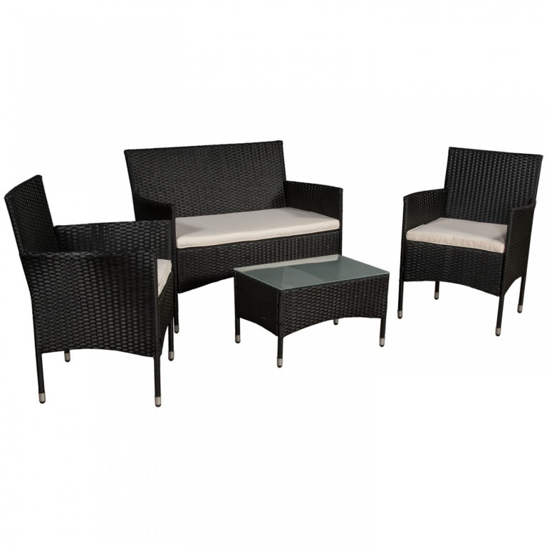 Zahradní polyratanová sestava Fort Myers | černá