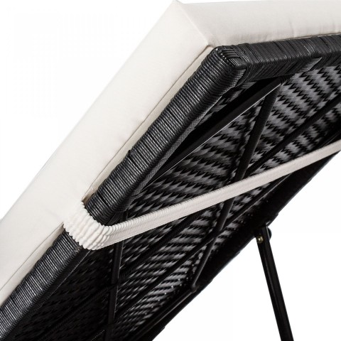 Zahradní polyratanové lehátko Ibiza se stříškou | černé č.7
