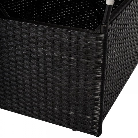 Zahradní polyratanové lehátko Ibiza se stříškou pro 2 osoby | černé č.8