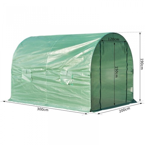Zahradní foliovník 300 x 200 x 190 cm | zelený č.7