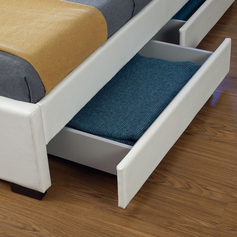 Čalouněná postel Lyon s úložným prostorem a LED osvětlením 180 x 200 cm | bílá č.5