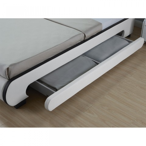 Čalouněná postel Bilbao s úložným prostorem a LED osvětlením 180 x 200 cm | bílá č.4